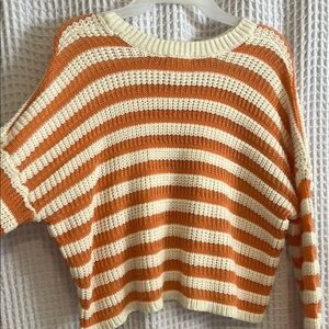 Striped Orange and Cream Sweater